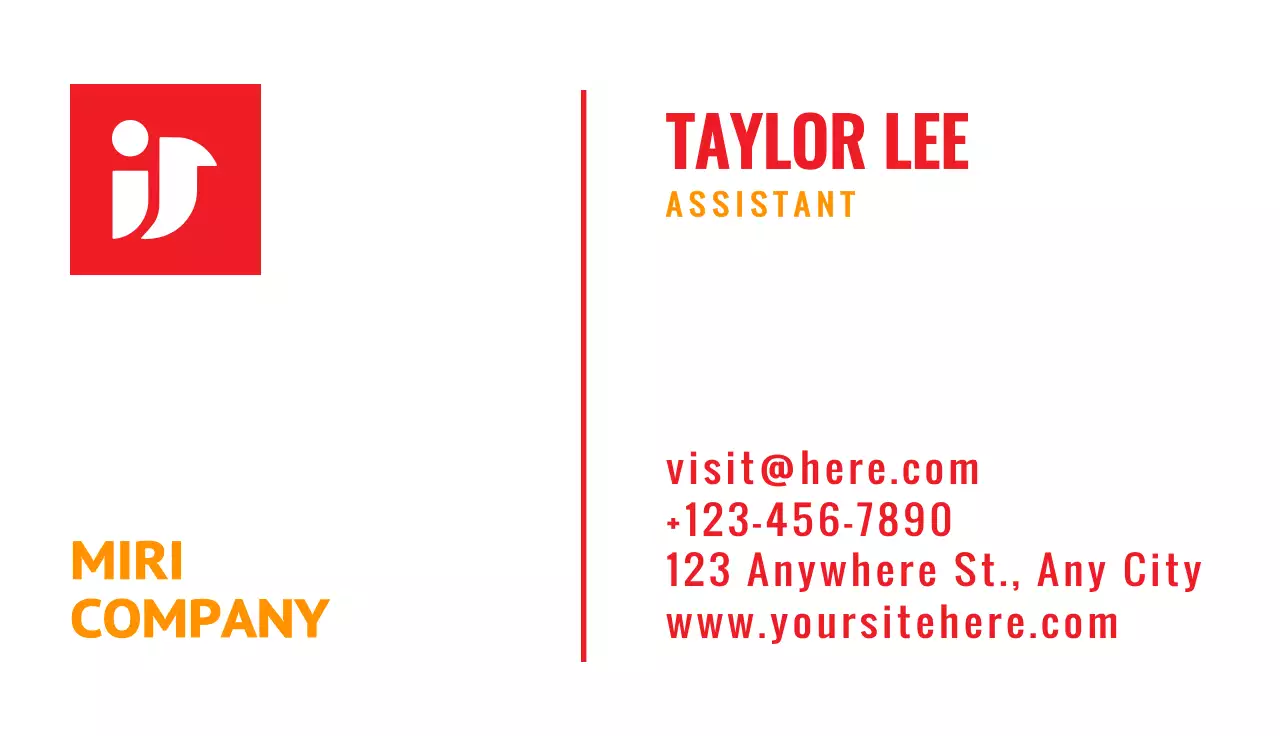Red Simple Business Card