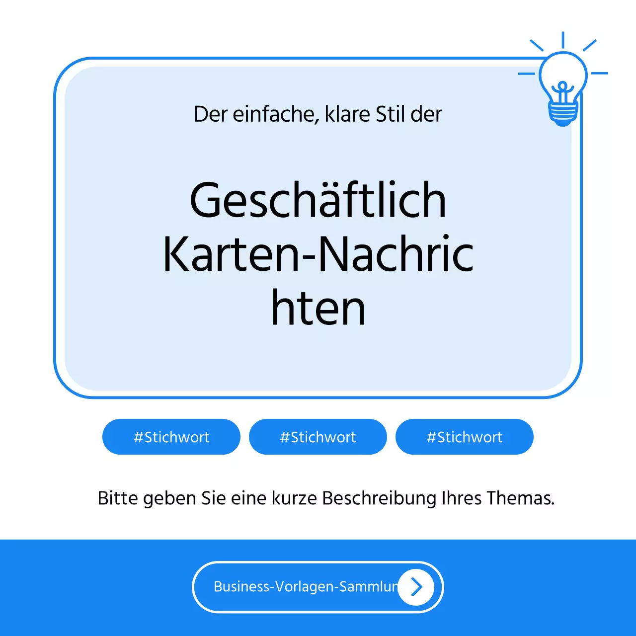 Ein einfacher Geschäftsbrief in Hellblau