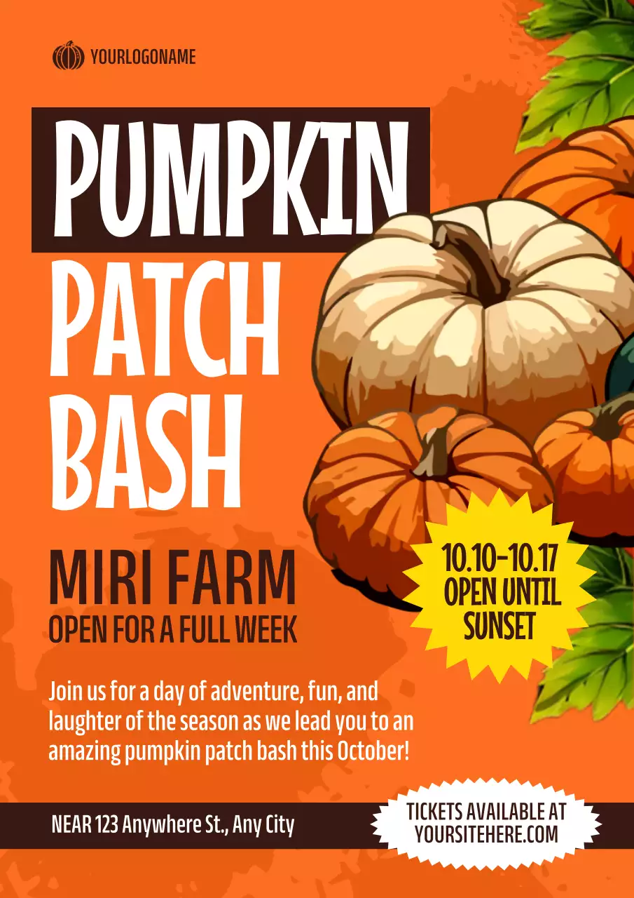Orange Retro Pumpkin Event Promotion Poster