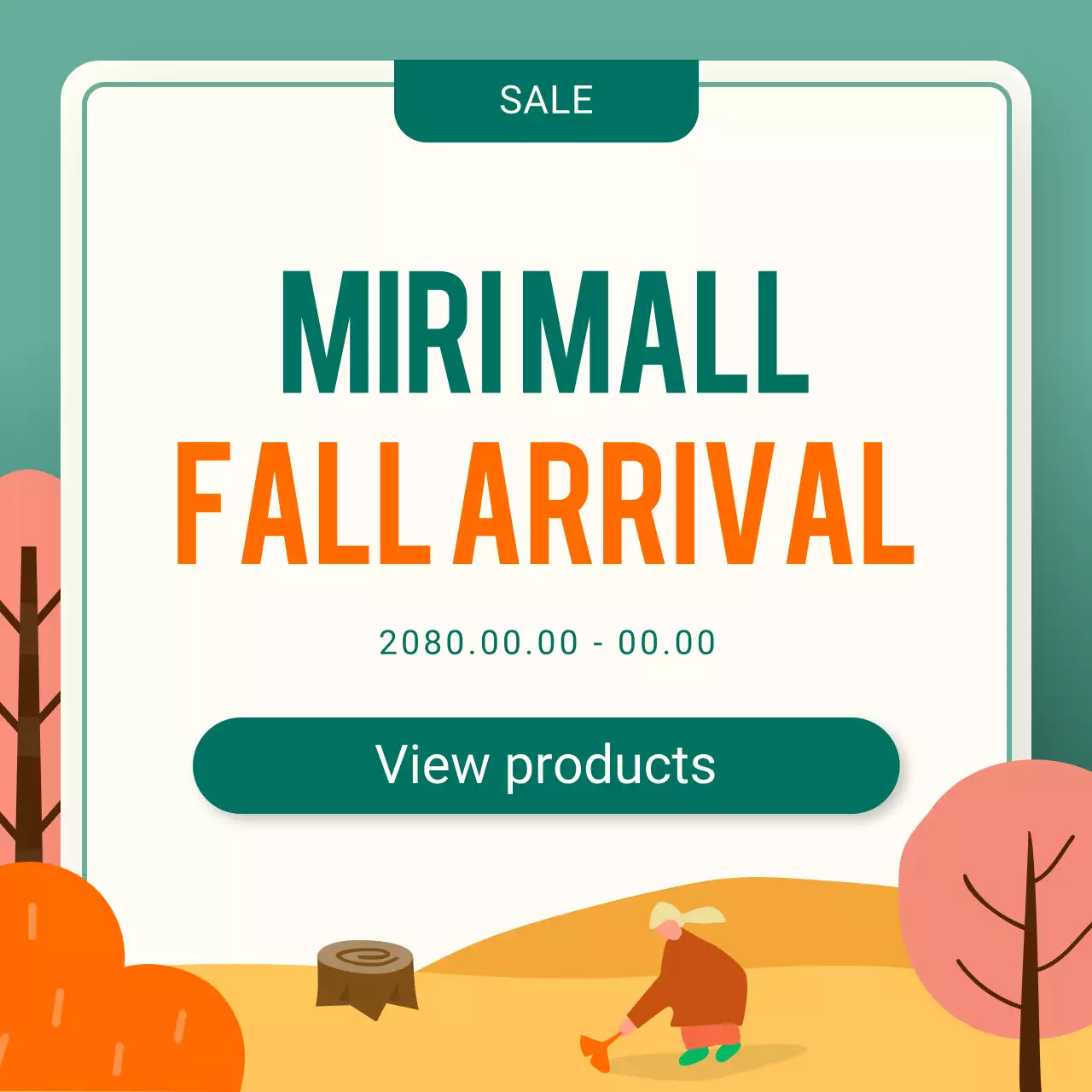 Orange Retro Autumn Promotion Instagram Carousel