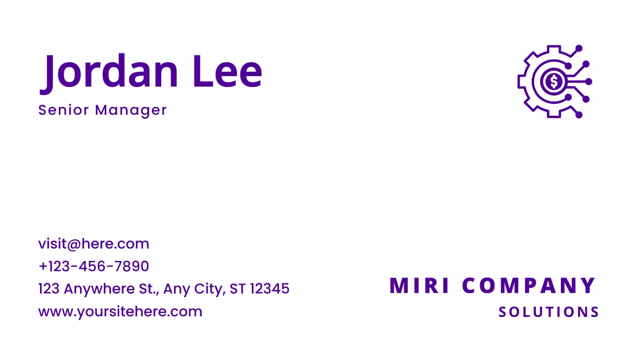 Purple Minimal Business Card