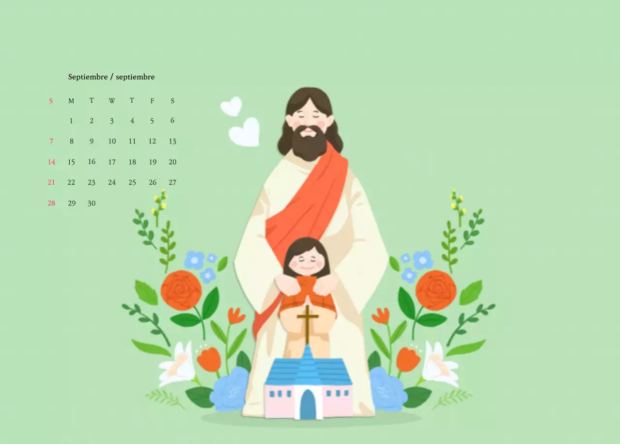 Colores cálidosIglesias con simpáticas ilustraciones