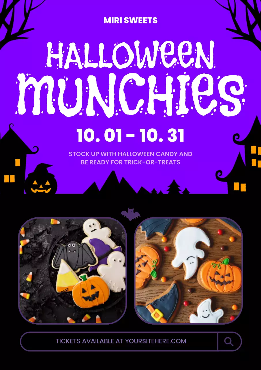 Purple Spooky Halloween Event Promotion Poster