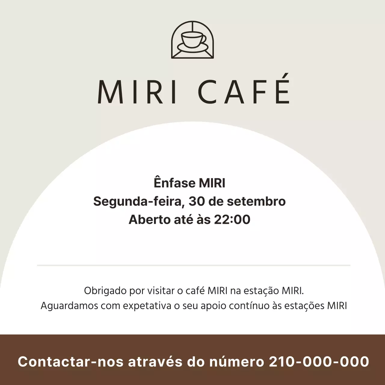 Um simples aviso de encerramento de um café bege