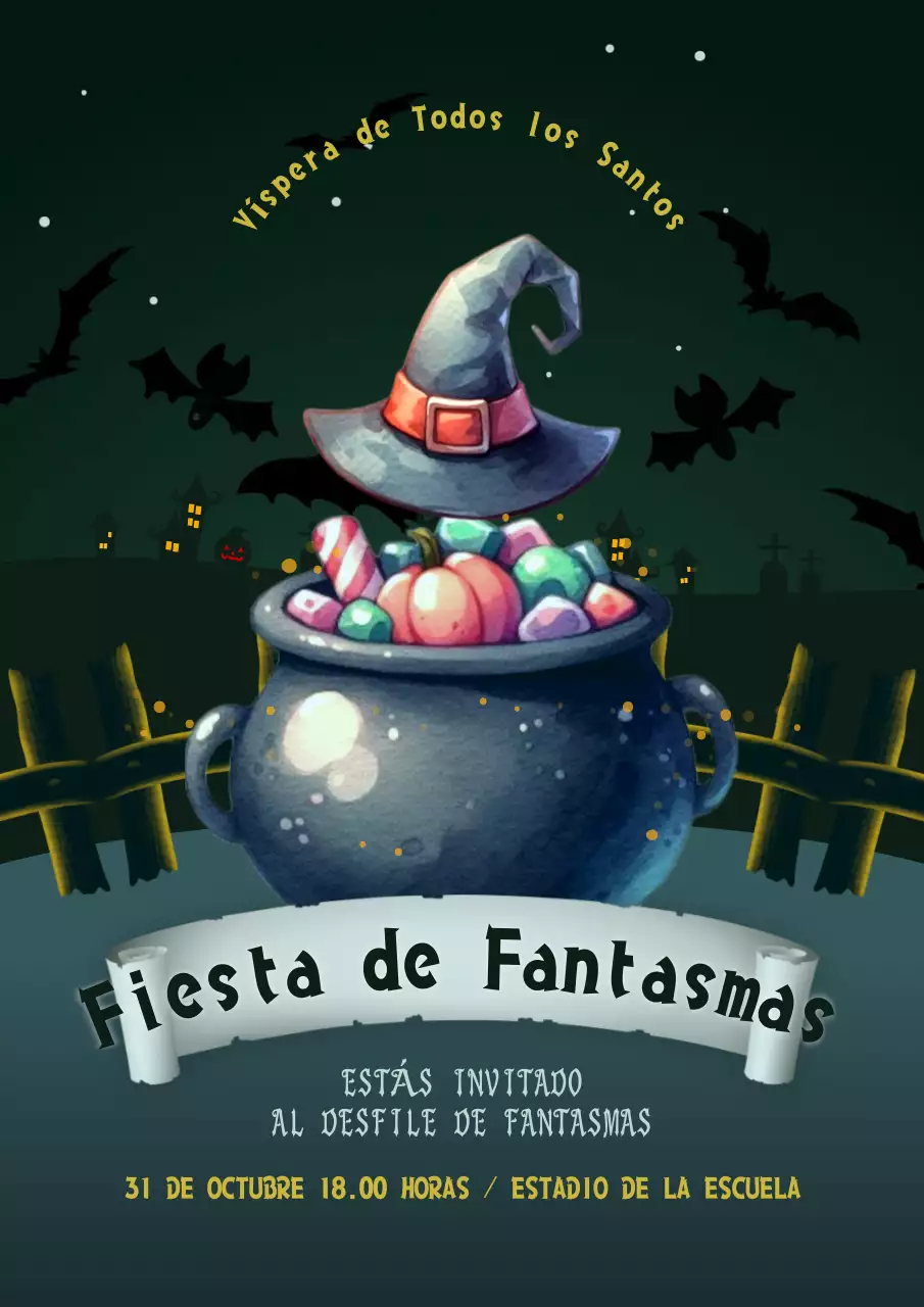 Promociona tu fiesta de Halloween con detalles en negro y gris