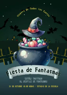 Promociona tu fiesta de Halloween con detalles en negro y gris