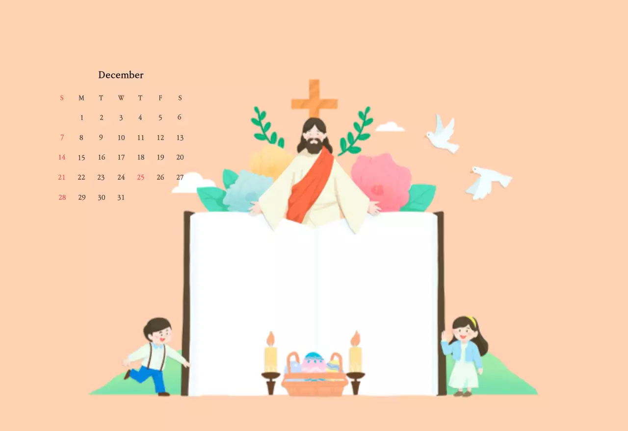 Warm colorsChurches with cute illustrations