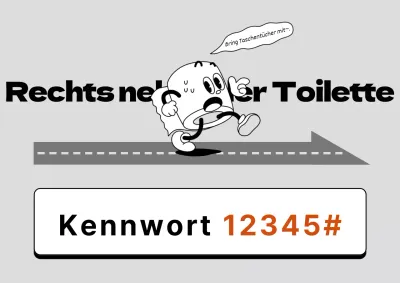 Gepflegte schwarz-rote Toiletteninformationen