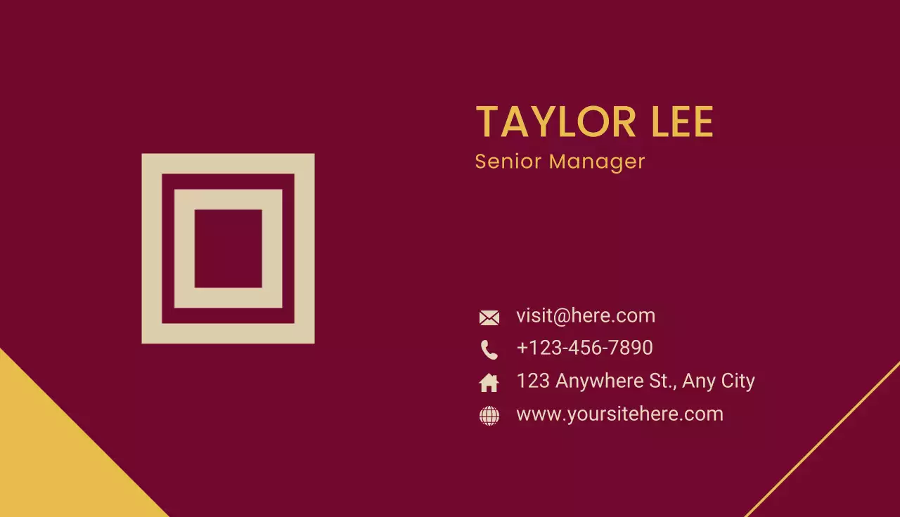 Maroon Modern Business Card