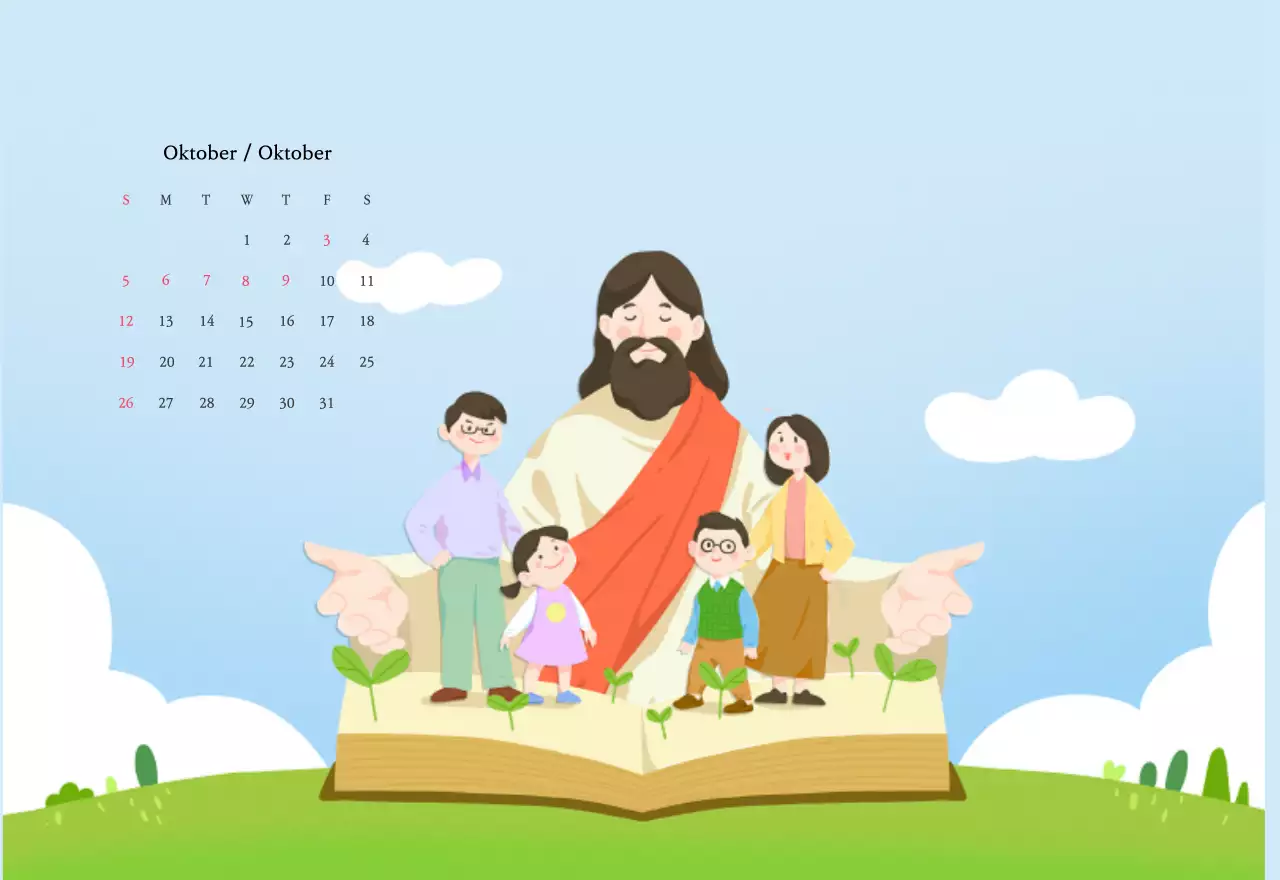 Warme kleurenKerken met schattige illustraties