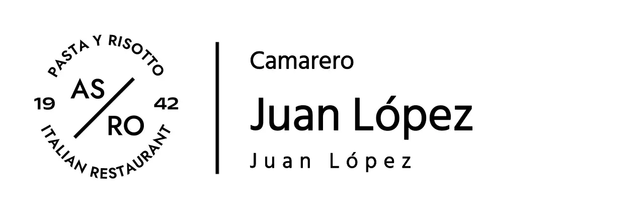 Placa con el nombre de un restaurante italiano con un toque moderno