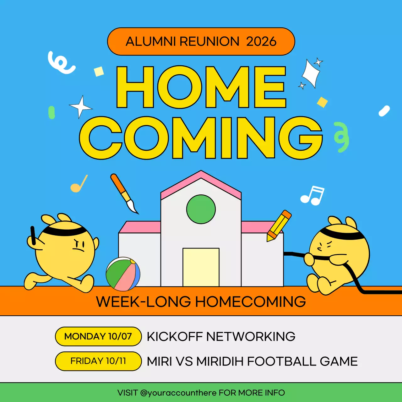 Blue Playful Homecoming Promotion Social Media Post