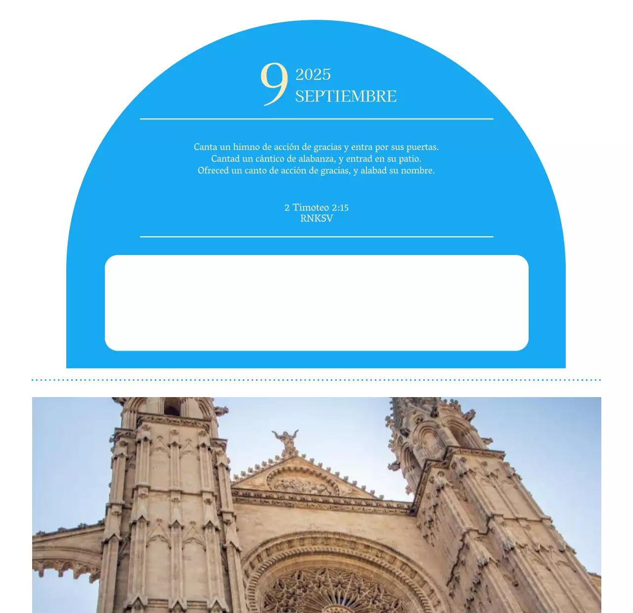 Calendario eclesiástico azul de concepto moderno