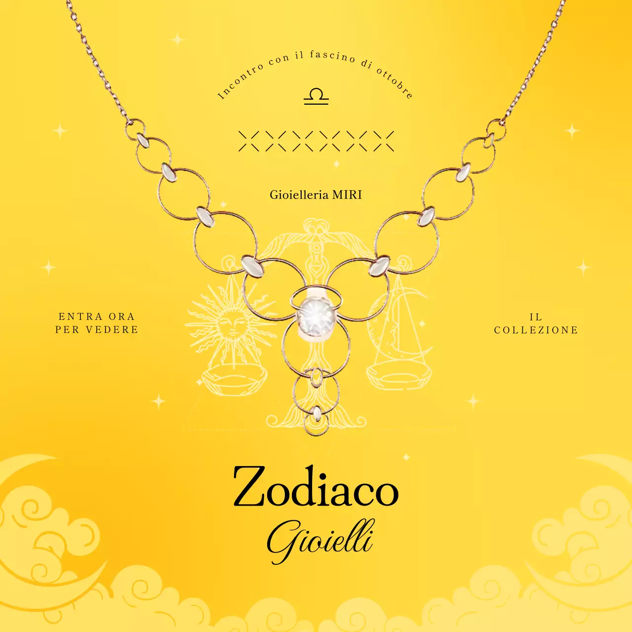 giallo elegante promozione gioielli zodiaco