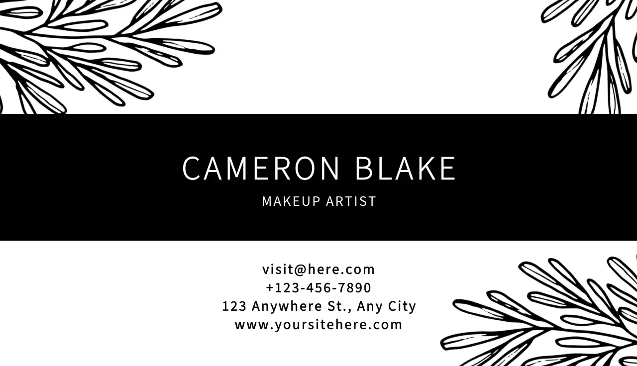 Black Elegant Makeup Business Card