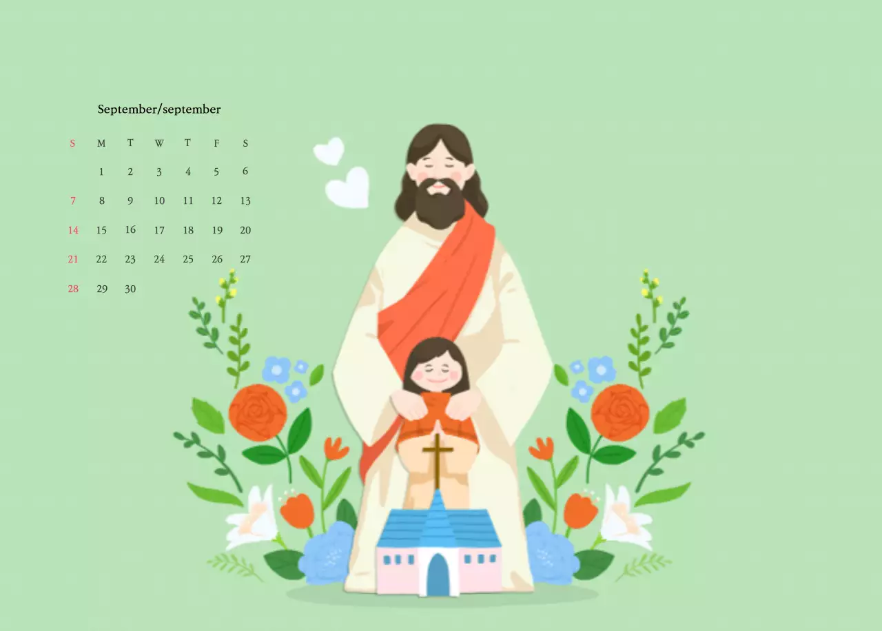 Warme kleurenKerken met schattige illustraties