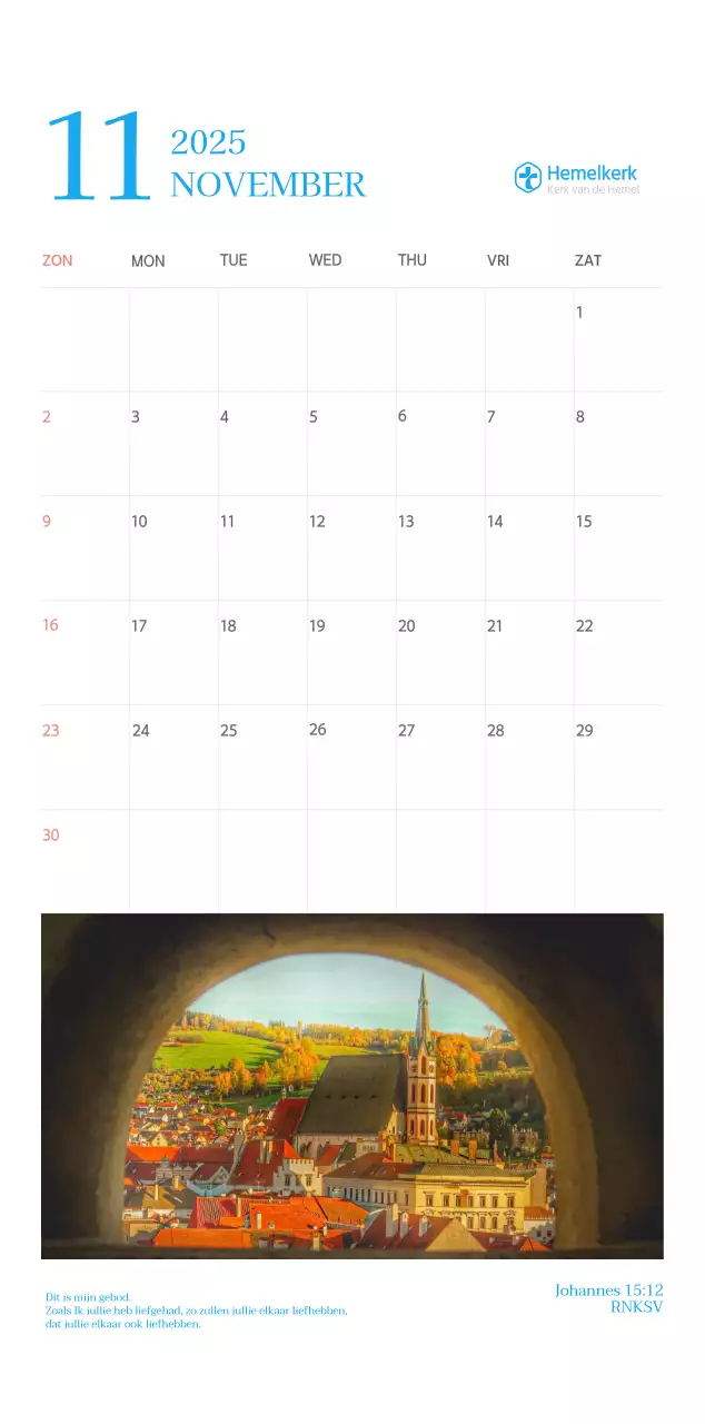 Blauw modern concept kerkkalender