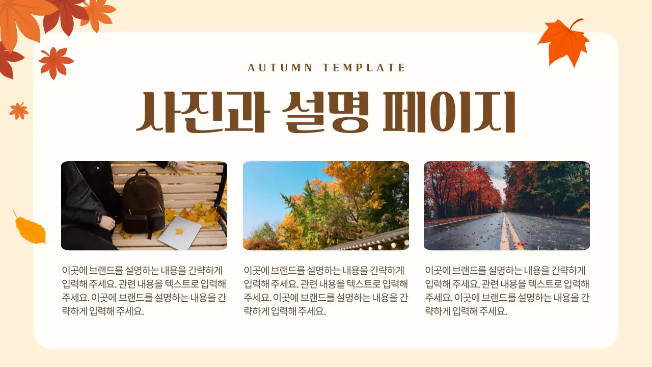 주황과 노랑의 심플 가을 배경 발표자료