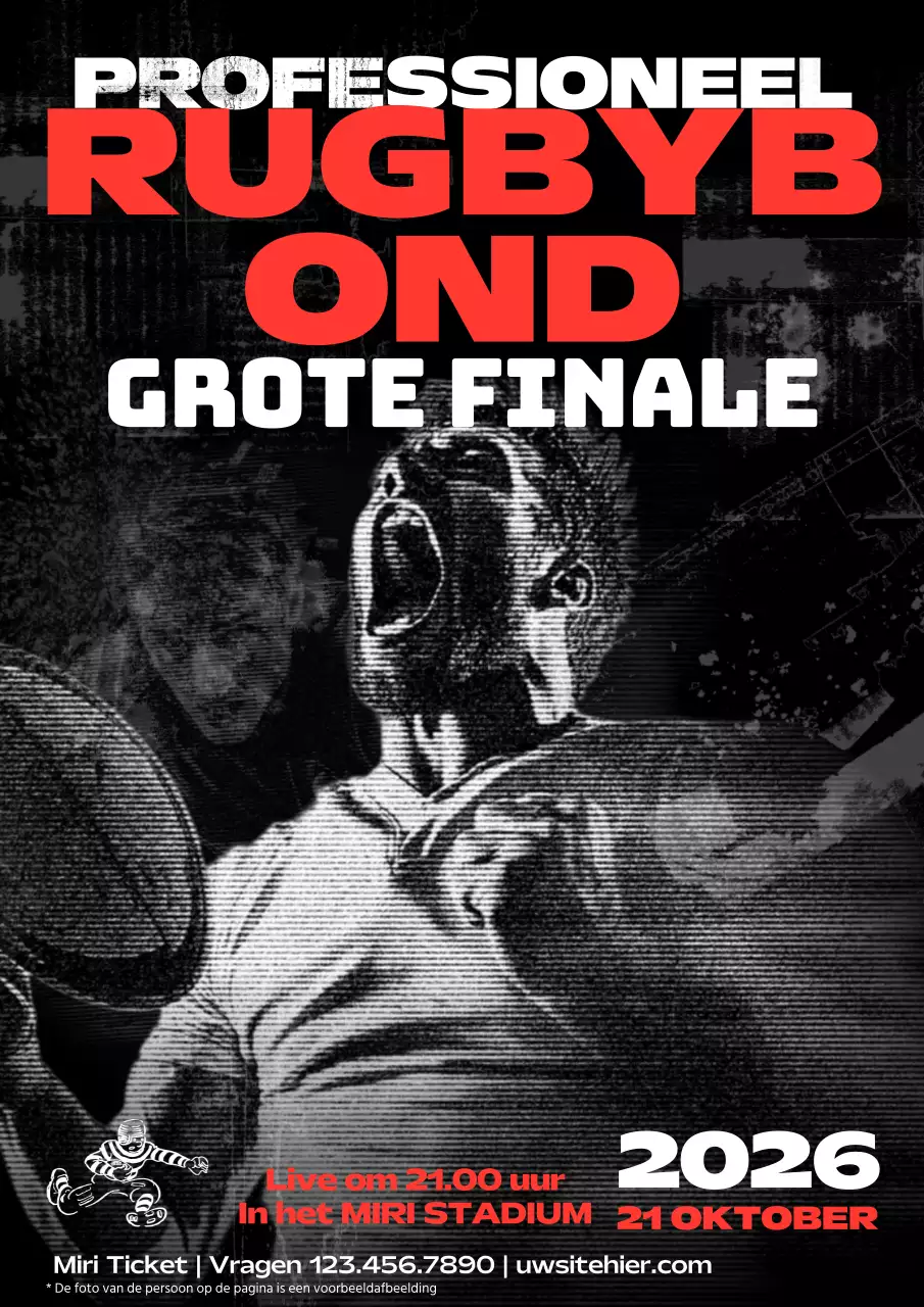 rood en zwart vintage professioneel rugby spel promotie