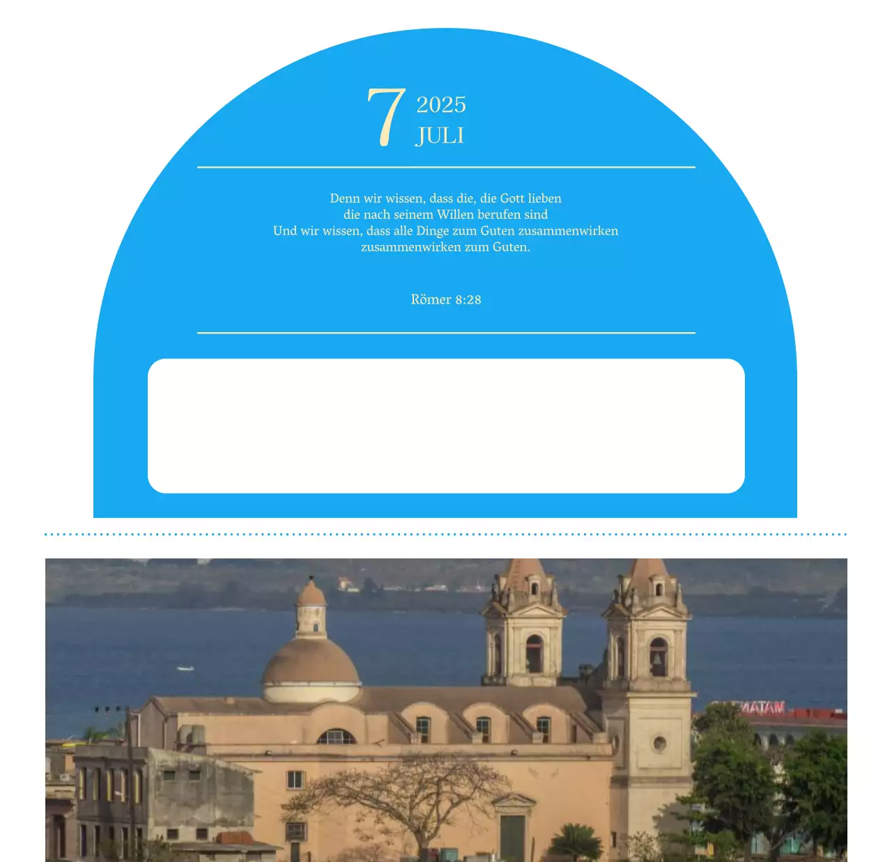 Blaues modernes Konzept Kirchenkalender