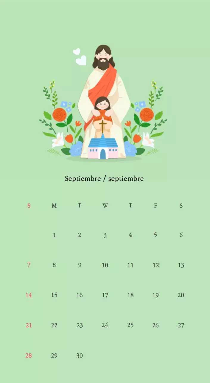 Colores cálidosIglesias con simpáticas ilustraciones