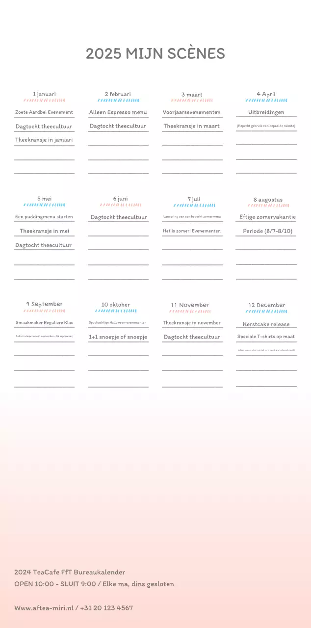 Schattige kalenders met schattige illustraties