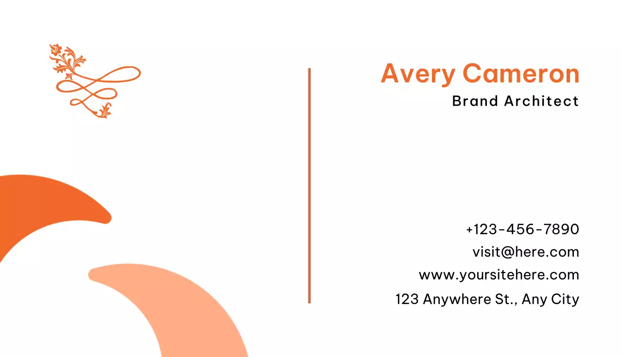 Orange Elegant Business Card