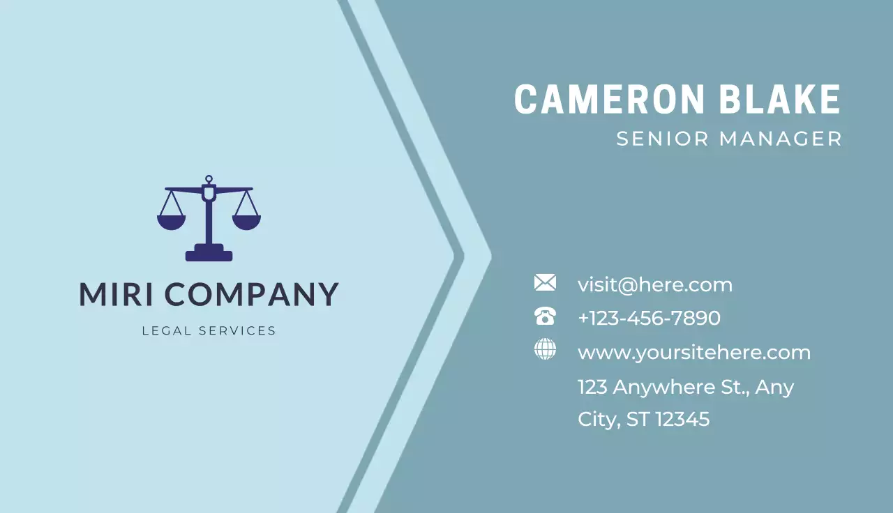 Blue Minimal Legal Business Card