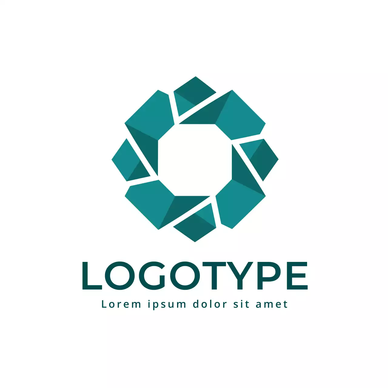 Teal Geometric Design Logo