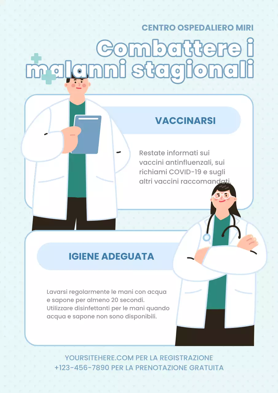 informazioni sulla gestione della salute stagionale moderna e blu
