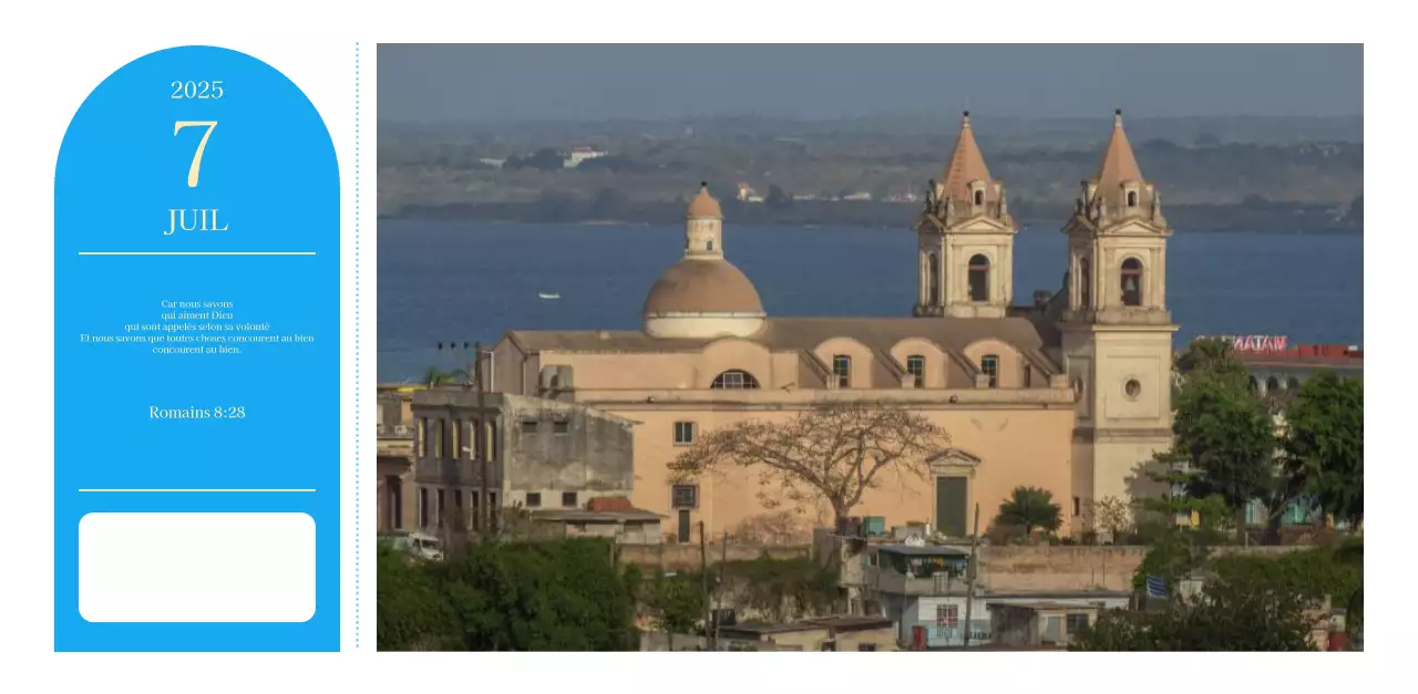 Calendrier d'église moderne bleu