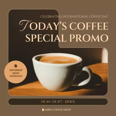 Brown Classic Coffee Promotion Social Media Post