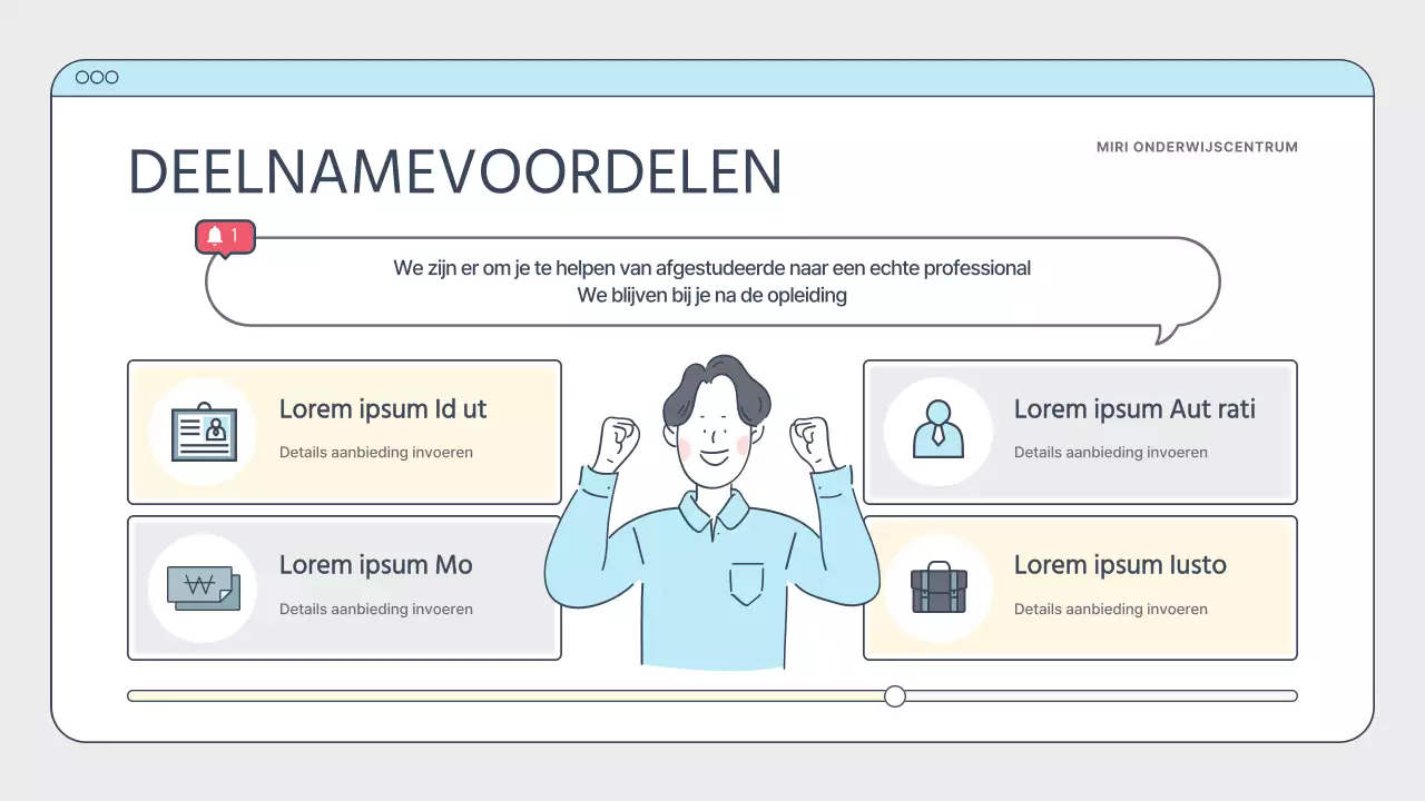 Eenvoudige witte en lichtblauwe trainingsgids voor makers