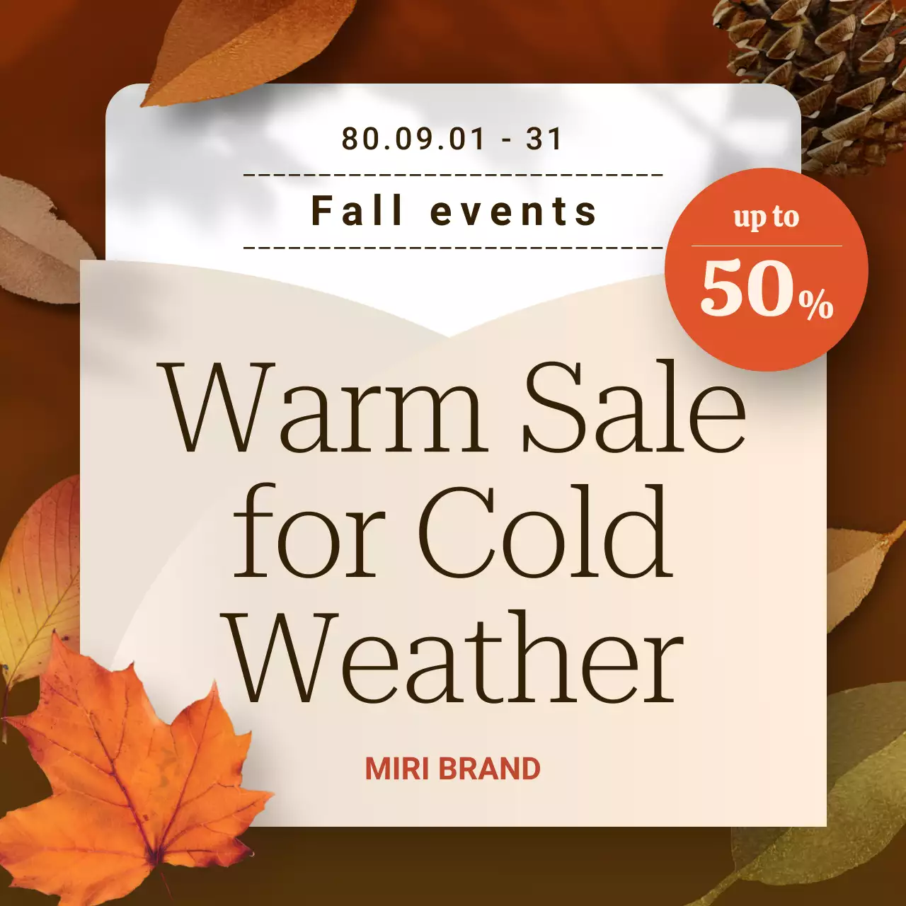 Orange Elegant Fall Promotion Instagram Carousel