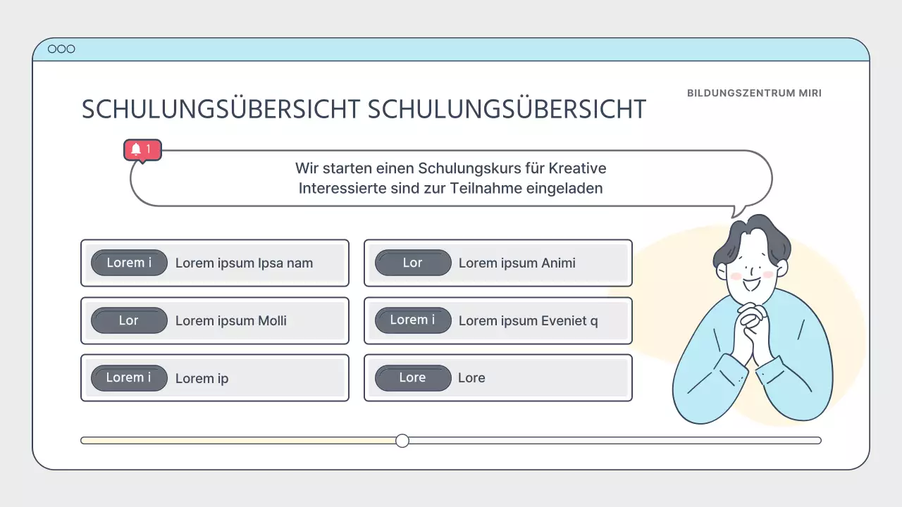 Einfacher weißer und hellblauer Creator-Trainingsleitfaden