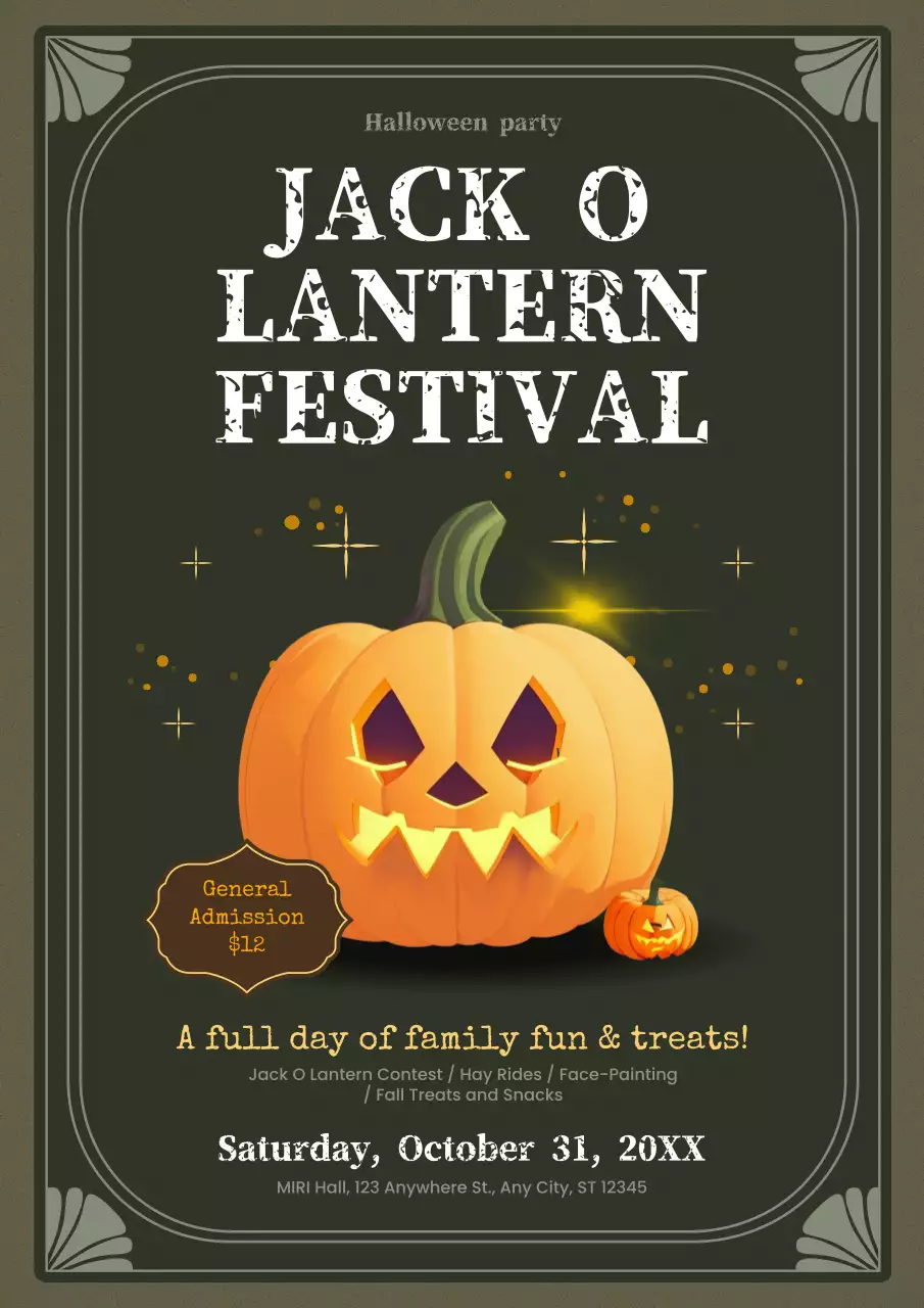 Orange Vintage Halloween Promotion Poster