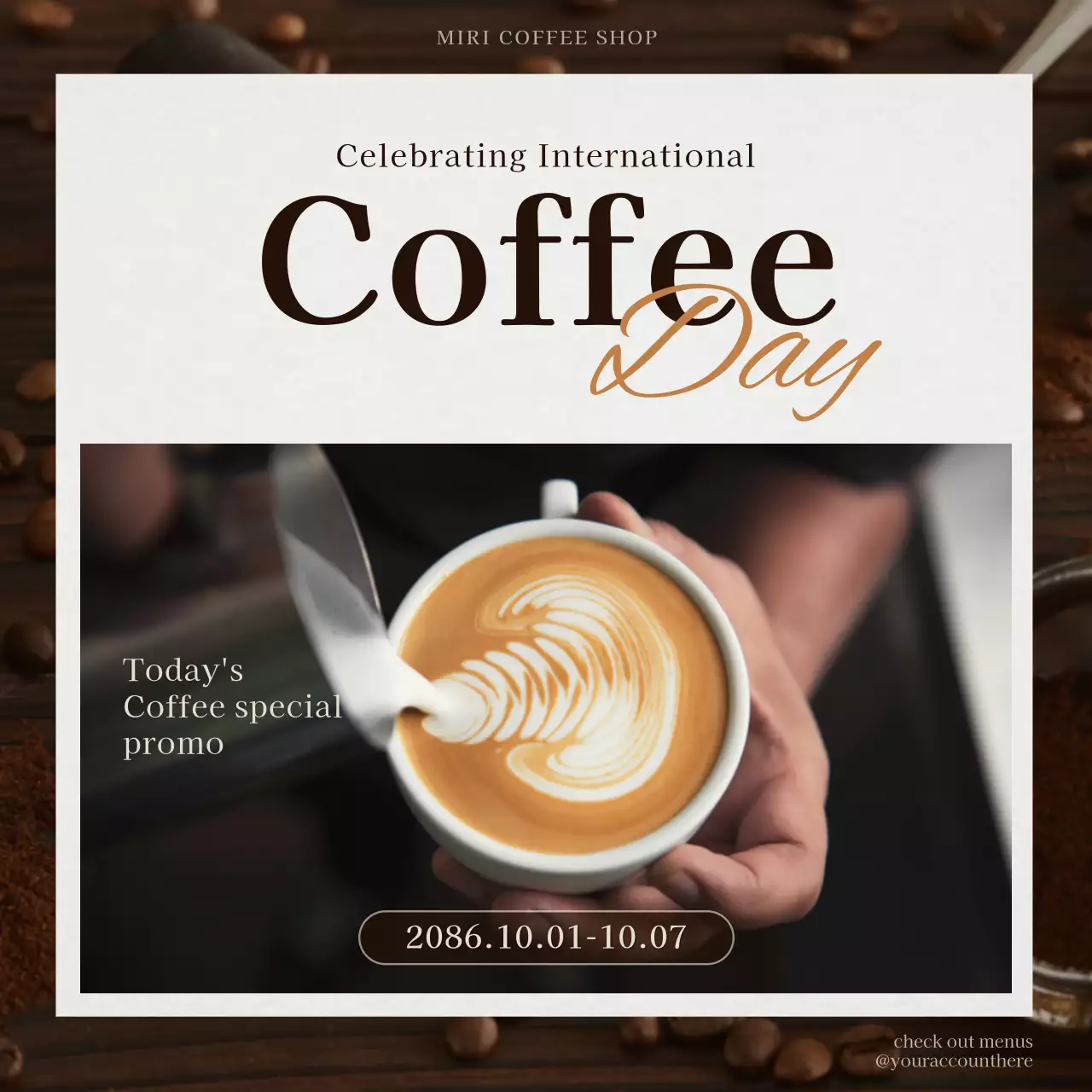 Brown Elegant Coffee Promotion Social Media Post