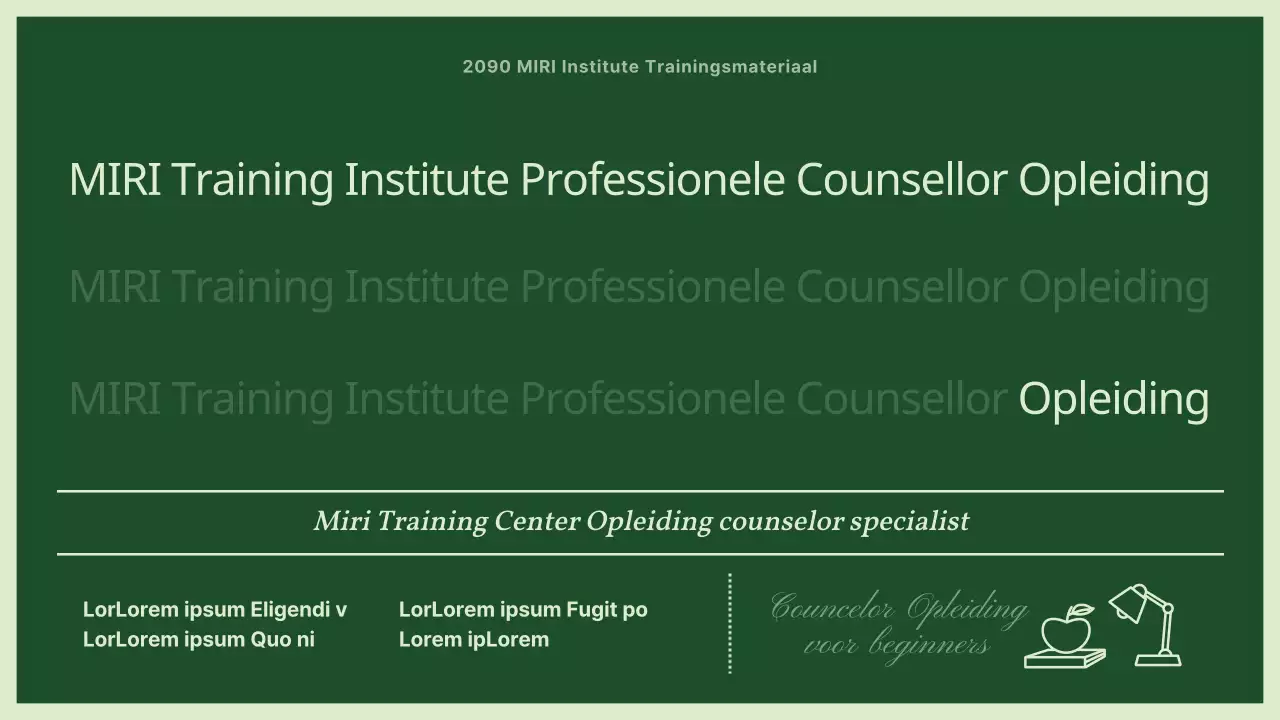 Eenvoudig, groen en muntachtig trainingsmateriaal voor adviseurs