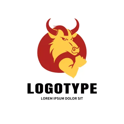 Red Bold Bull Design Logo