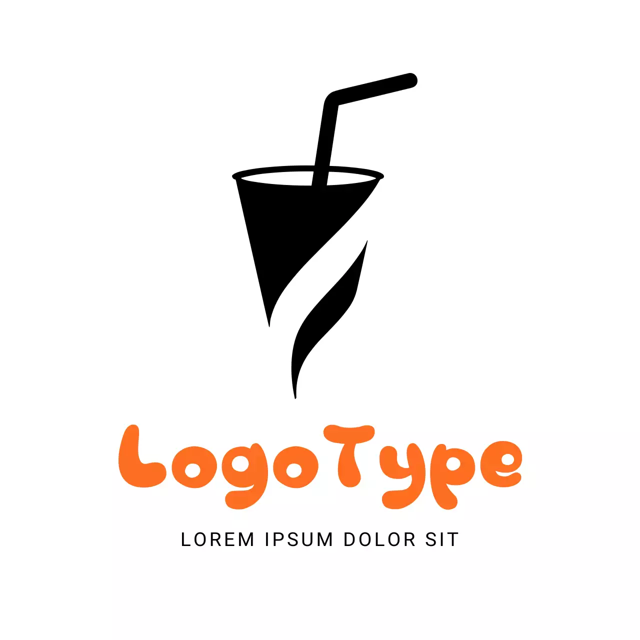 Black Minimalist Beverage Logo