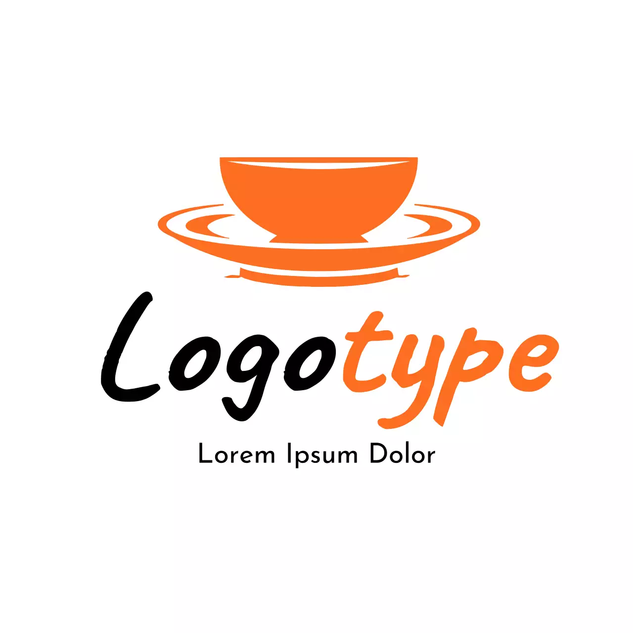 Orange Simple Food Logo