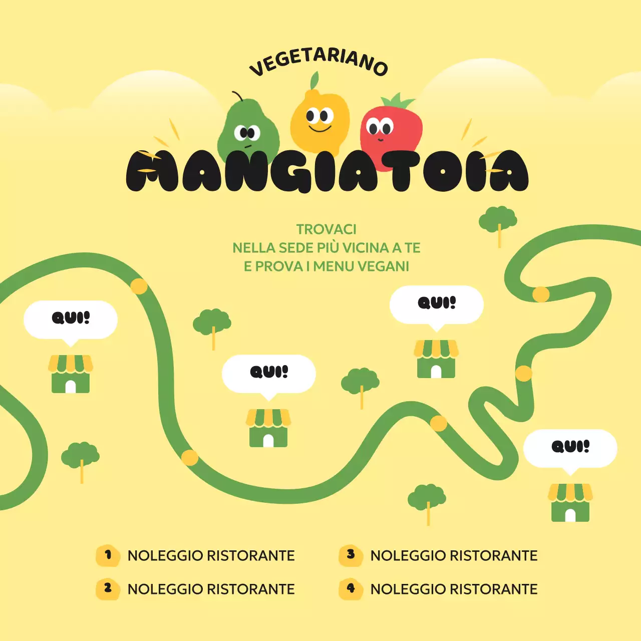 Informazioni su questo grazioso ristorante vegetariano giallo e verde