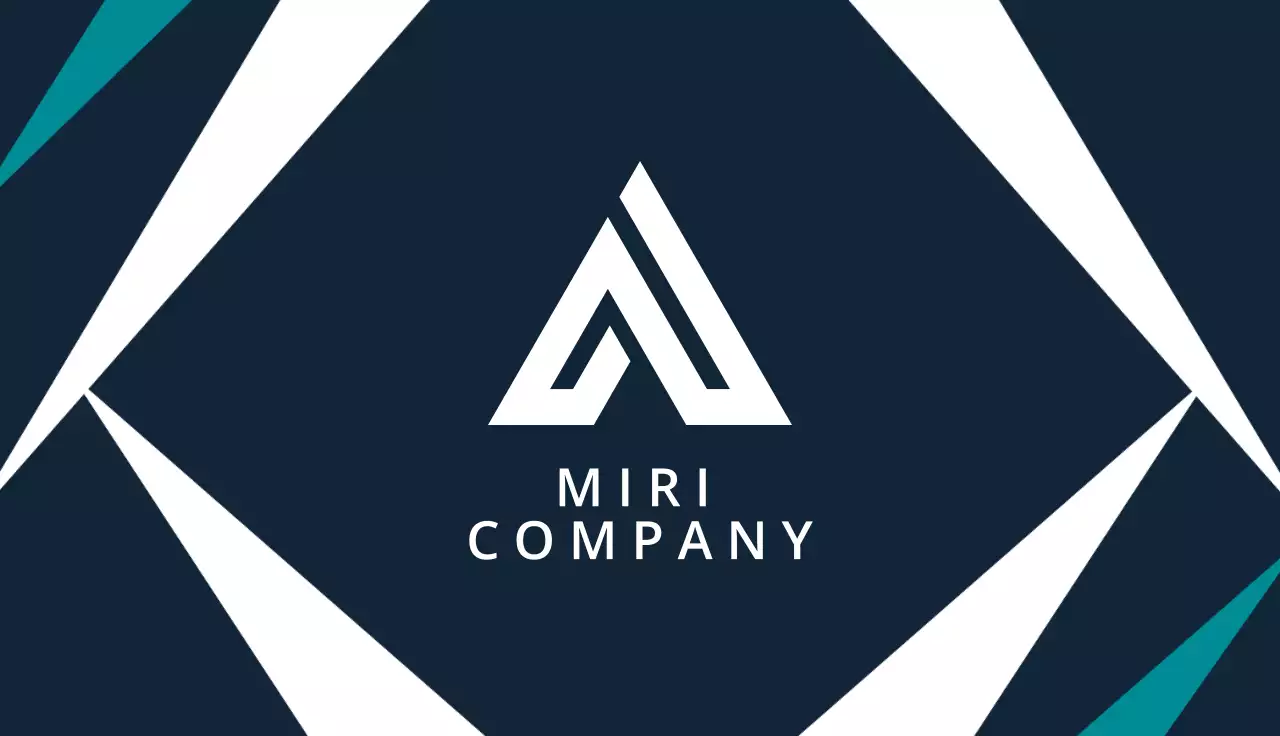 Navy Geometric Business Card