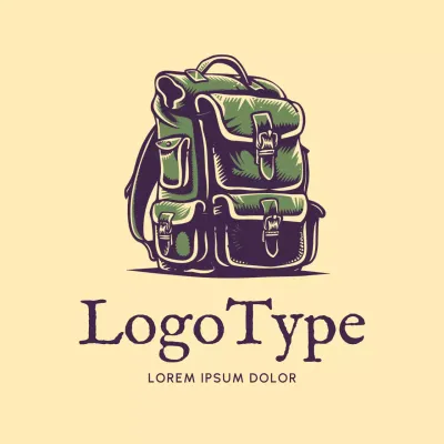 Green Vintage Backpack Logo