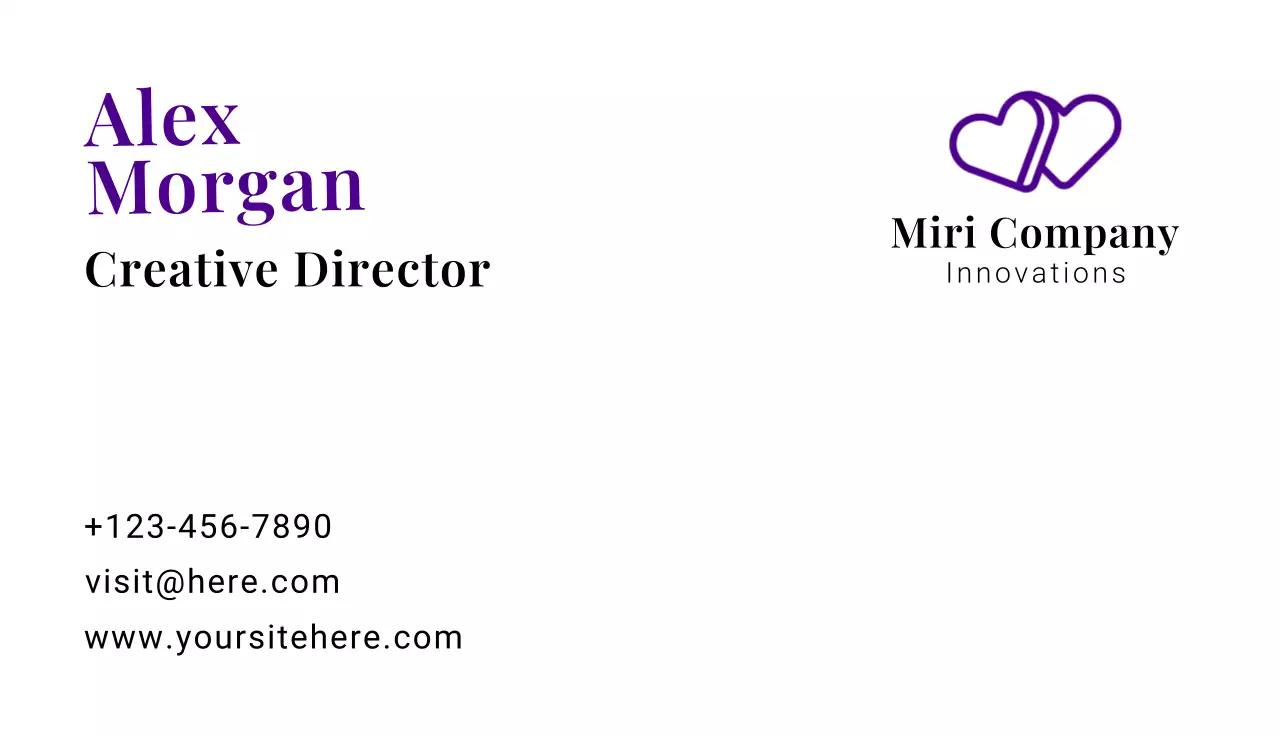 Purple Minimal Business Card