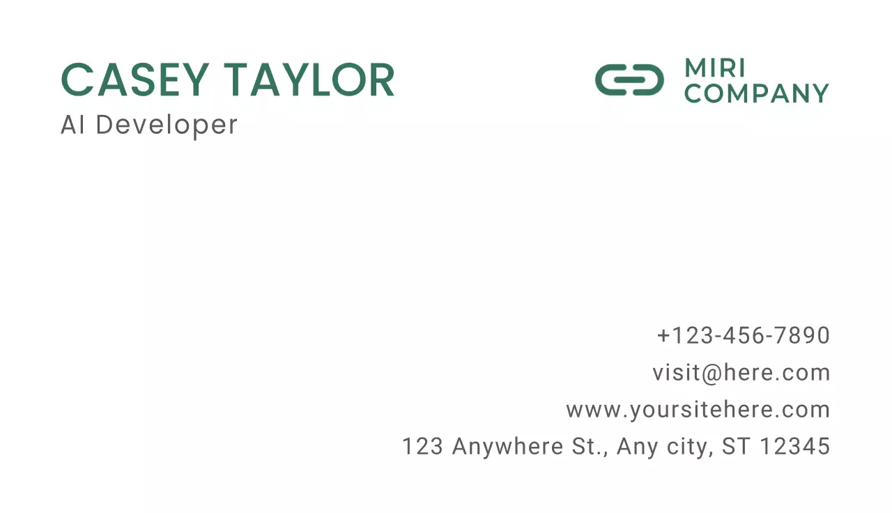 Green Modern Ai Business Card