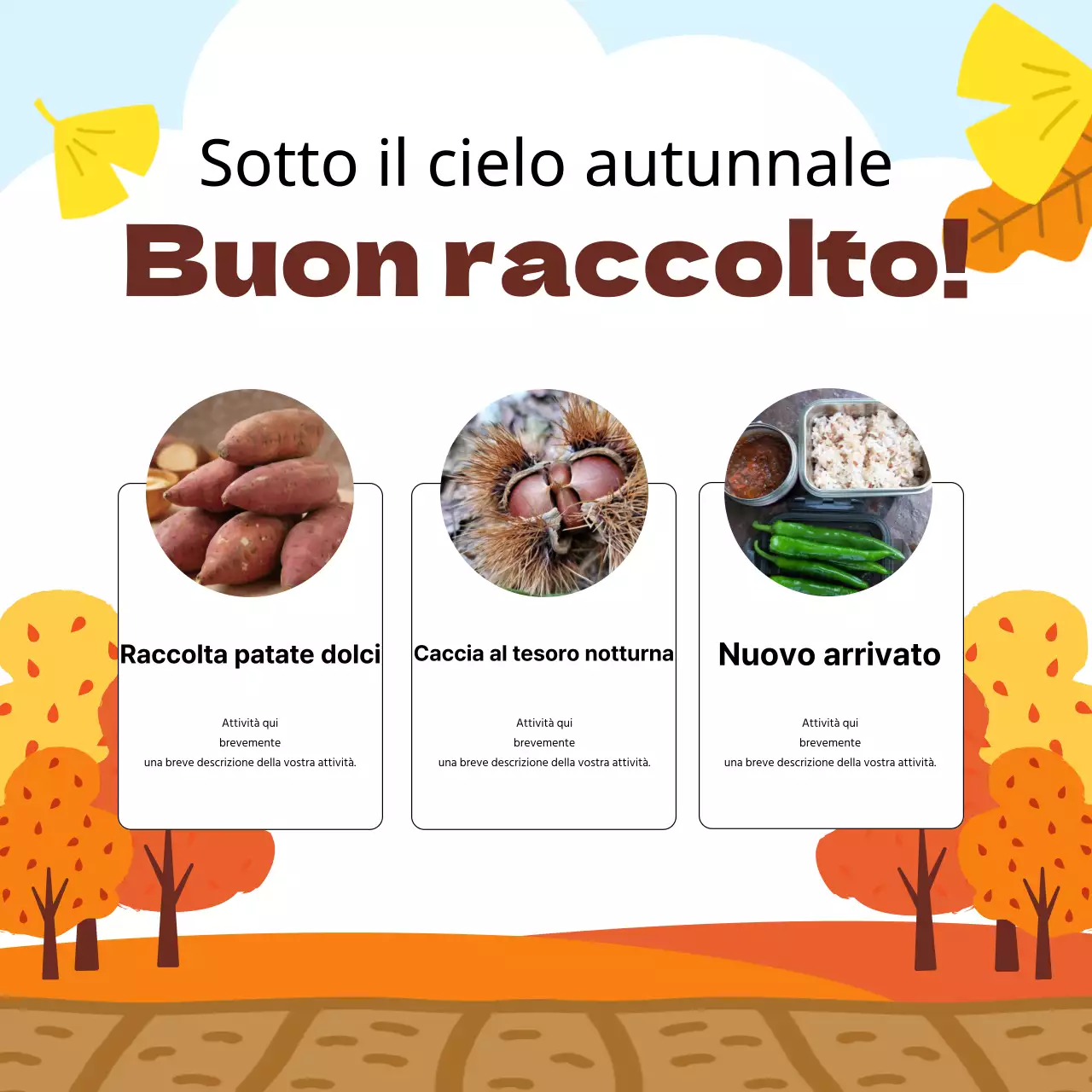 Raccolta di esperienze dell'autunno arancione