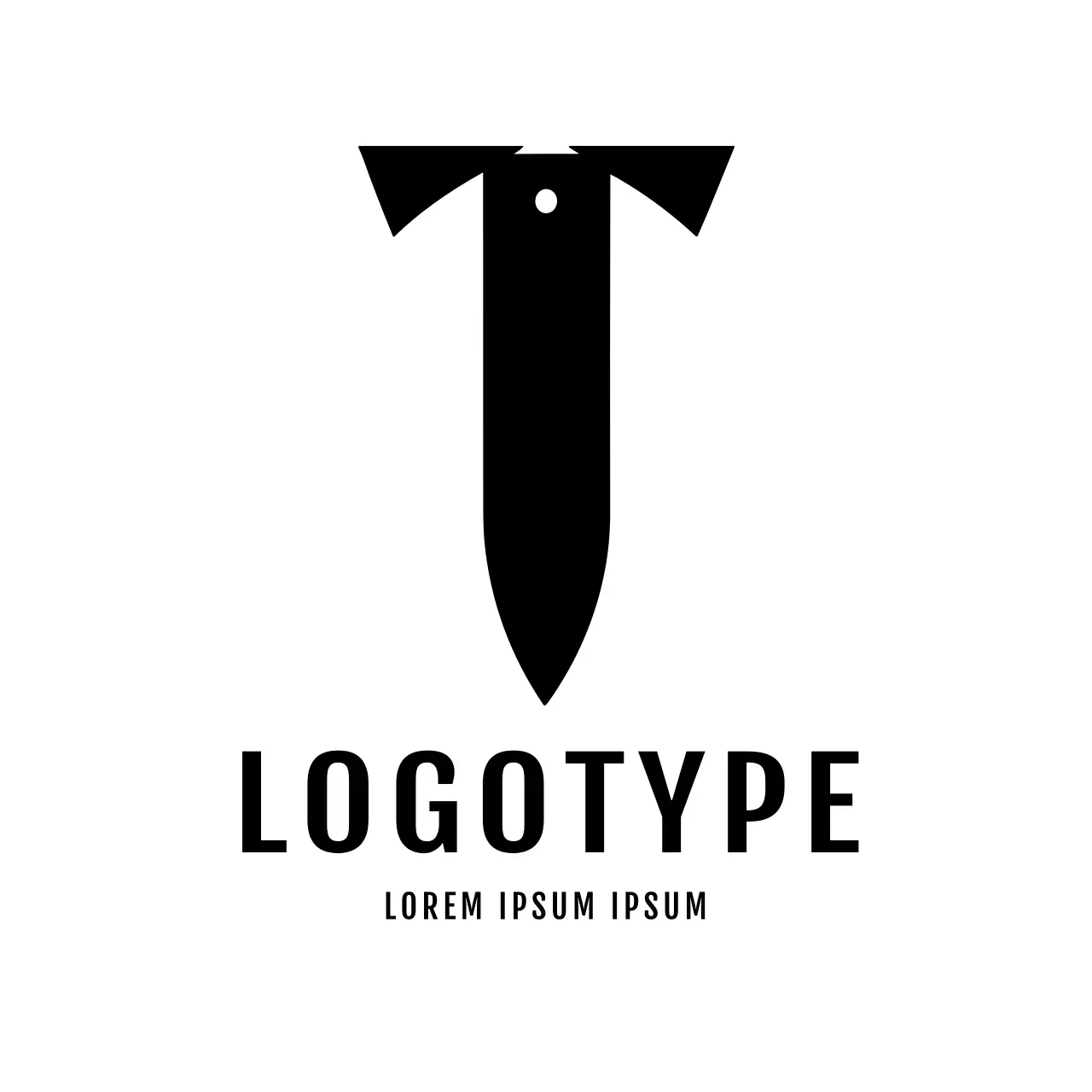 Black Minimal Design Logo