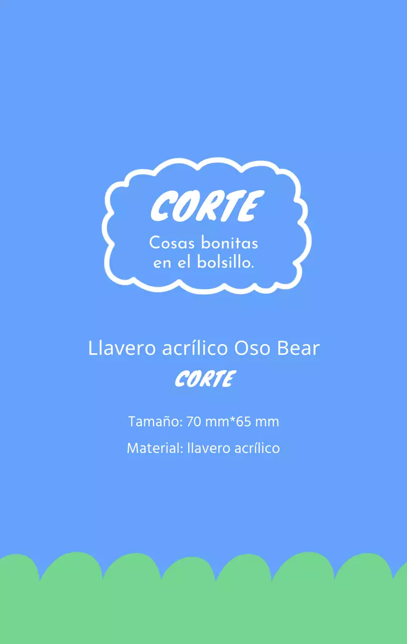 Bonito llavero de papel pintado en azul