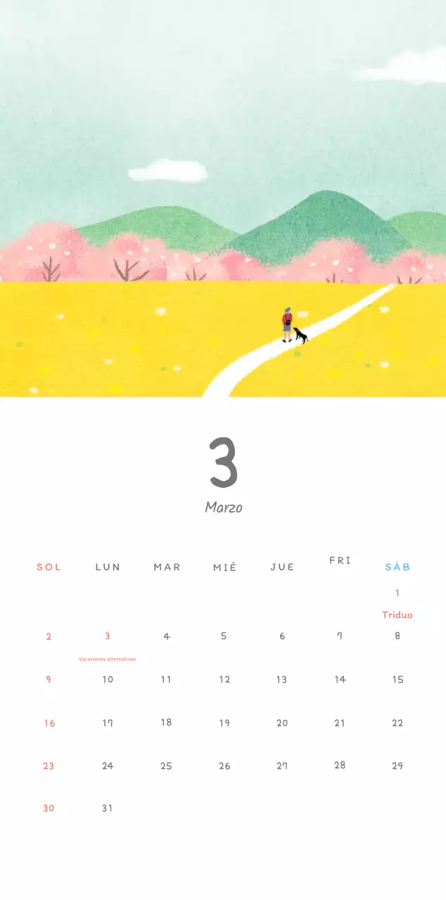 Simpáticos calendarios con adorables ilustraciones